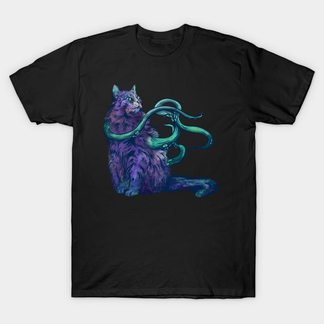 Call of Cathulhu - Kraken Cat T-Shirt by Manfish Inc.